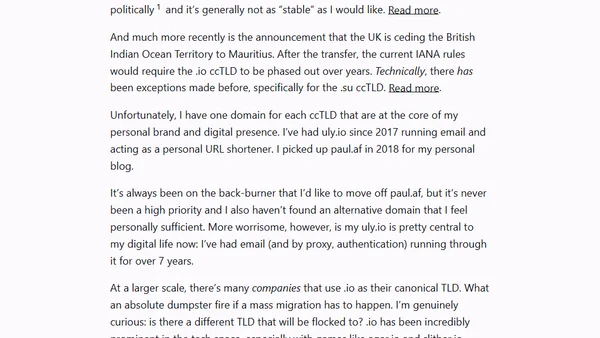 ccTLD Concerns: .io and .af