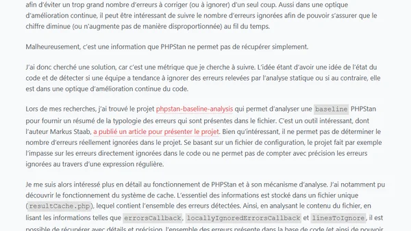 Comment récupérer le nombre d'erreurs ignorées dans une analyse PHPStan