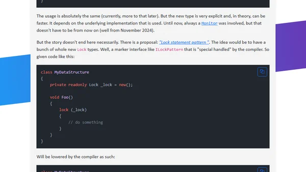 A new lock type in .NET 9