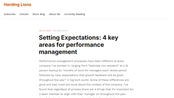 Setting Expectations: 4 key areas for performance management