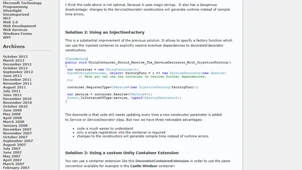 Unity container and the Decorator Pattern