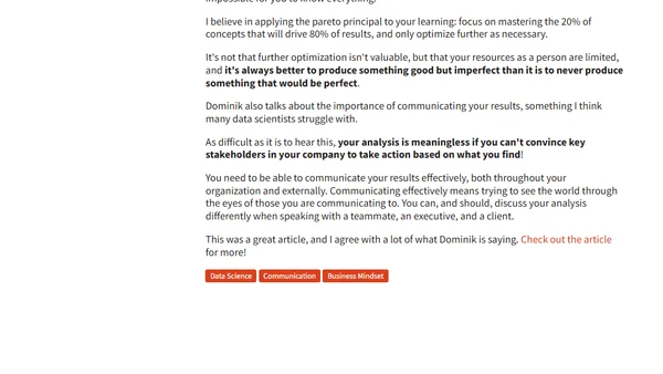 If You Want to be Effective, You Need to Approach Data Science with a Business Mindset