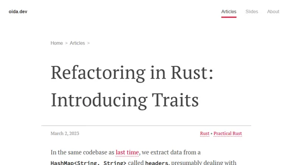 Refactoring in Rust: Introducing Traits