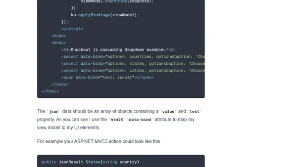 Knockout that cascading dropdown