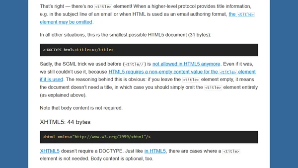 The smallest possible valid (X)HTML documents