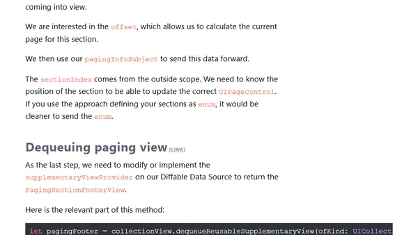How to show page indicator with Compositional Layout