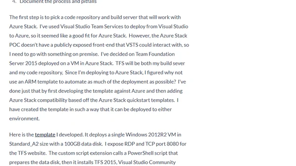 CICD Pipeline with Azure Stack - Part 1