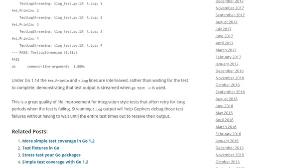 go test -v streaming output