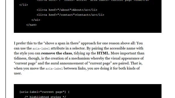 The Accessible Current Page Link Conundrum