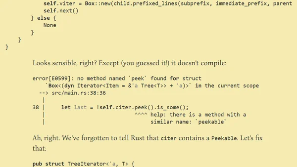 A visual tree iterator in Rust