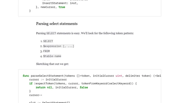 Writing a SQL database from scratch in Go: 1. SELECT, INSERT, CREATE and a REPL