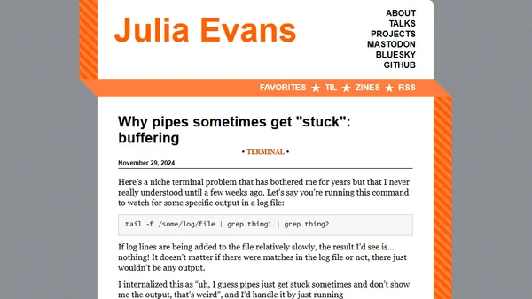 Why pipes sometimes get "stuck": buffering