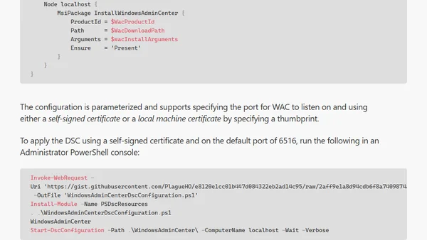 Install Windows Admin Center (WAC) using DSC