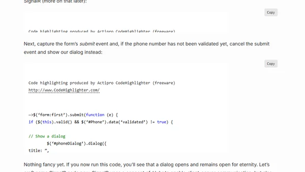 A phone call from the cloud: Windows Azure, SignalR & Twilio