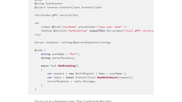 Using gRPC-Web with Blazor WebAssembly