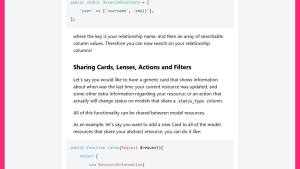 Abstract resources in Laravel Nova
