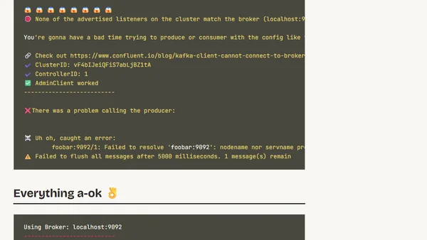 Learning Golang (some rough notes) - S02E08 - Checking Kafka advertised.listeners with Go