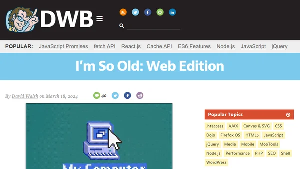 I’m So Old:  Web Edition