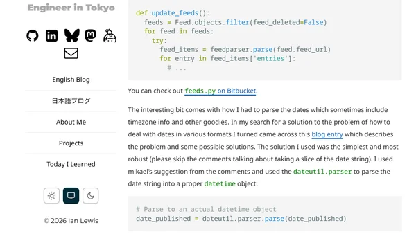 Feedparser and Django