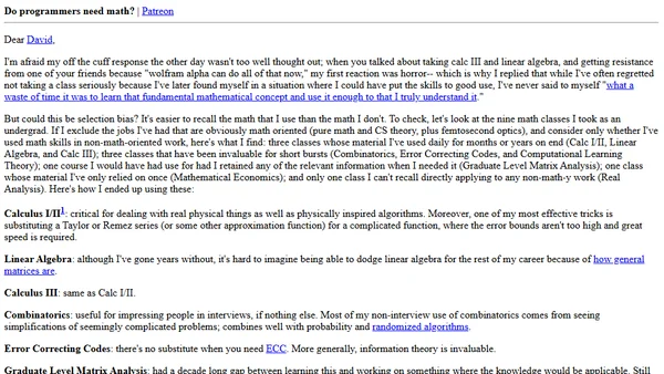 Do programmers need math?