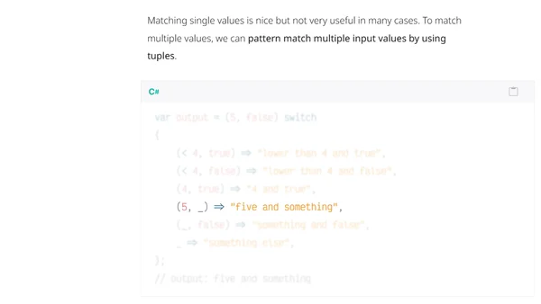 Pattern Matching Examples in C#