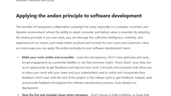 Transparent collaboration is the andon of knowledge work