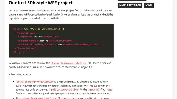 Making a WPF app using a SDK-style project with MSBuildSdkExtras