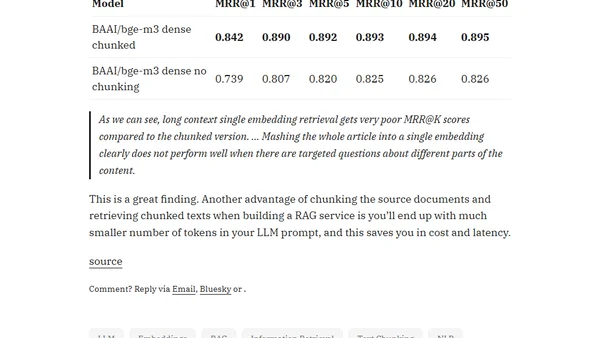 To Chunk or Not to Chunk With the Long Context Single Embedding Models