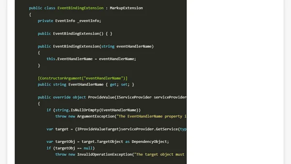 [WPF 4.5] Subscribing to an event using a markup extension