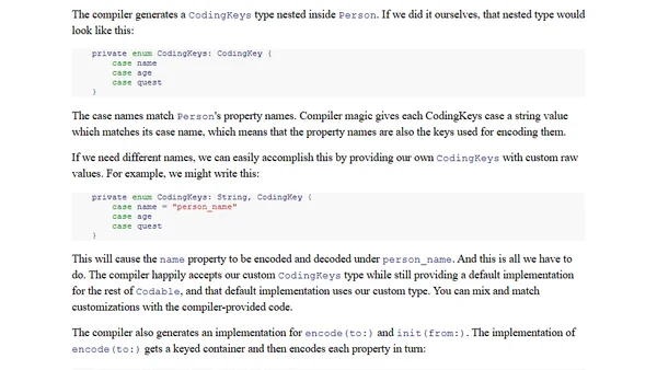 Friday Q&A 2017-07-14: Swift.Codable