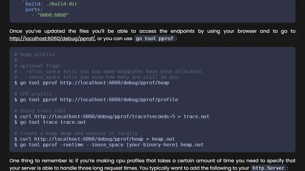 How to profile Go applications inside a docker container