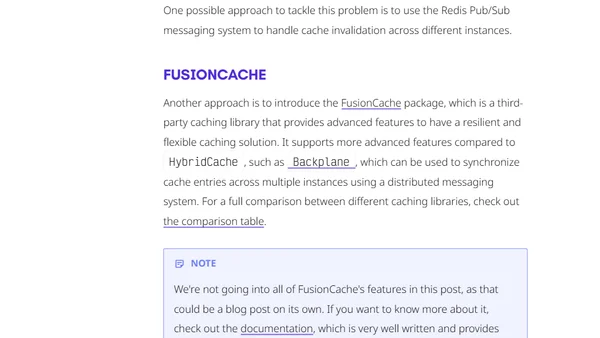 Using FusionCache's Backplane to synchronize HybridCache instances across multiple instances