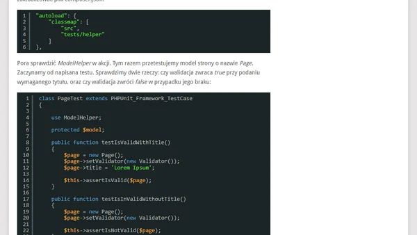 TDD w PHP: jak testować modele ?