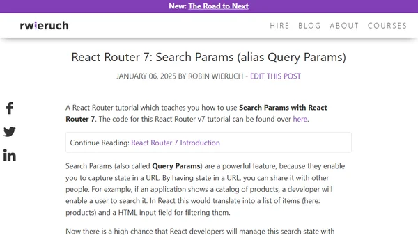 React Router 7: Search Params (alias Query Params)