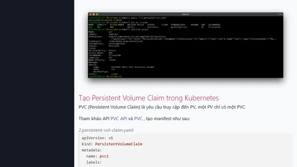 Sử dụng Persistent Volume (pv) và Persistent Volume Claim (pvc) trong Kubernetes