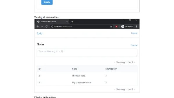Generating a full-stack application from a database