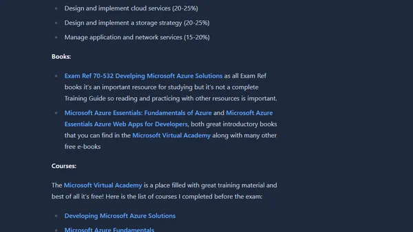 Get Ready: Exam 70-532 Developing Microsoft Azure Solutions