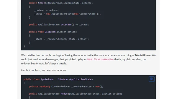 Redux Pattern in Blazor