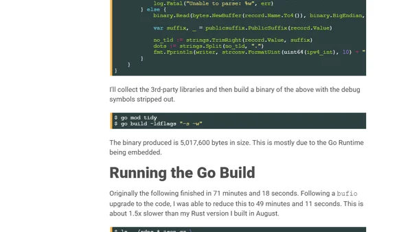 Faster Top Level Domain Name Extraction with Go