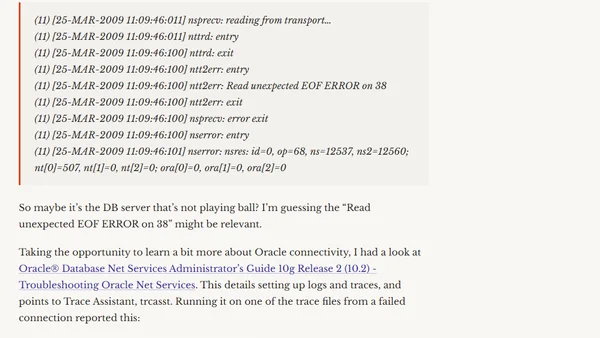 ORA-12537 / ORA-12518 [Informatica DAC error CMN_1022]