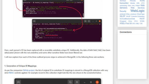 MongoDB Reversible Data Masking Example Pattern