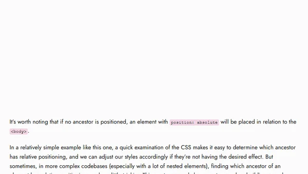 Finding an Element’s Nearest Relative Positioned Ancestor