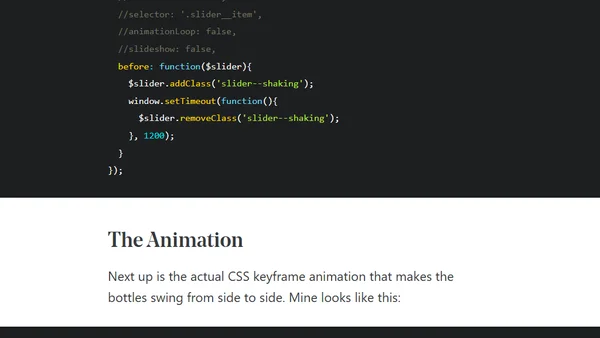 Bottle Slider Wiggle Effect