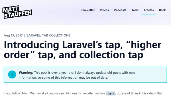 Introducing Laravel’s tap, “higher order” tap, and collection tap