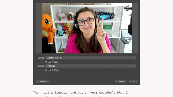 Making a virtual credits sequence for your video calls with OBS and CodePen