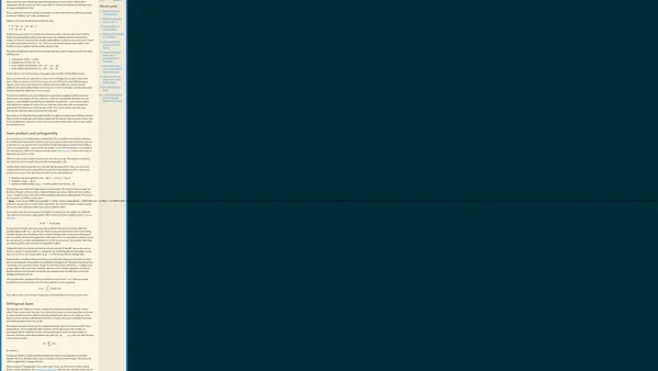 Generalised Fourier Series, Part 1: Linear Algebra Basics