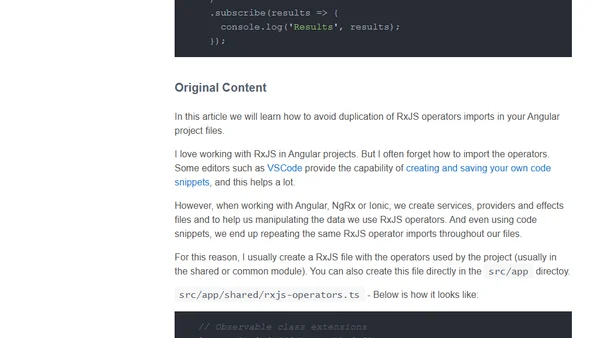 Angular Tips: Avoiding duplication of RxJS operator imports