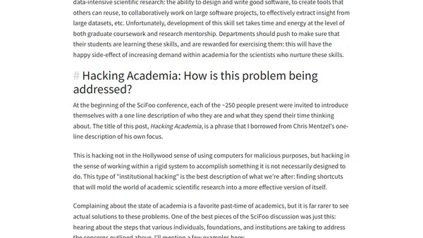 Hacking Academia: Data Science and the University