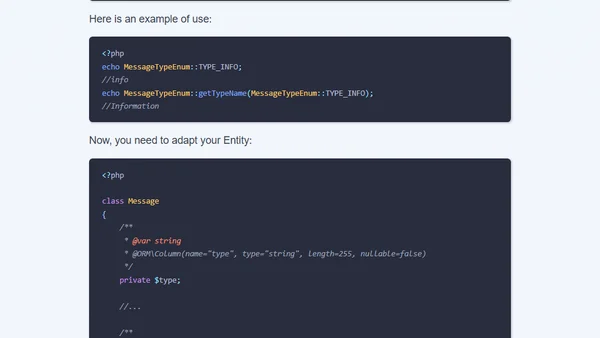 Dealing with Enum in a Symfony App with Doctrine2 as ORM