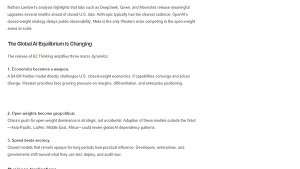 #AI horizons 25-11 – Kimi K2 Thinking and the New AI Balance of Power